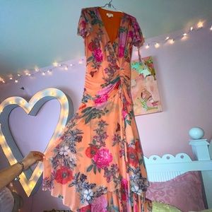 Anthropology Maeve Simone Floral Midi Dress